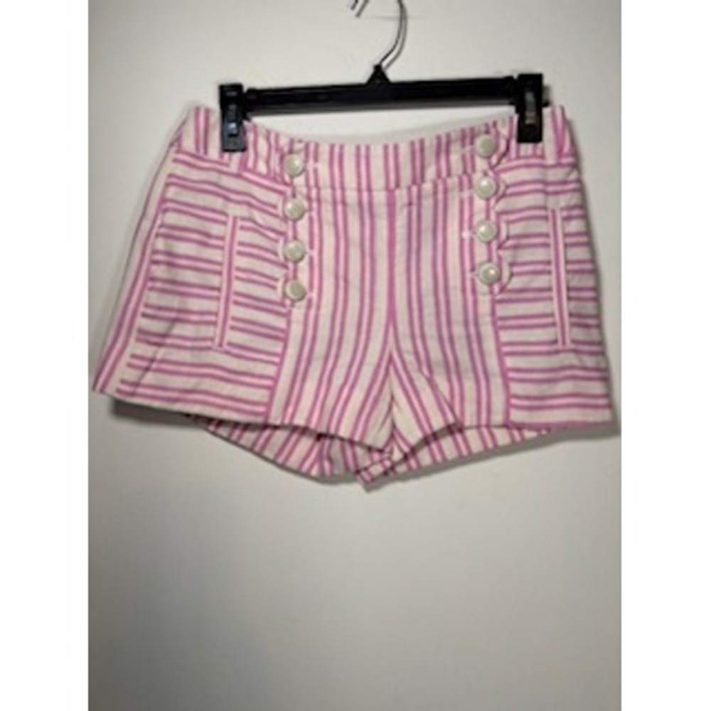ANTHROPOLOGIE X CARTONNIER Sailor Shorts Size 2 Striped Button Front Preppy